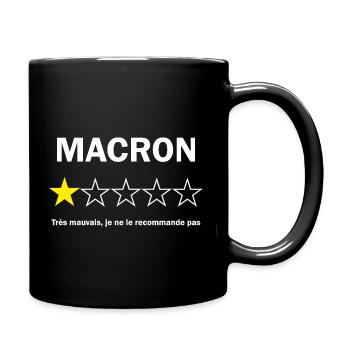 macron je ne le recommande pas : humour- cool - Mug uni - noir - Droite