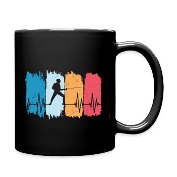 Fencing Heart Rhythm Fencing Gifts 2021 - Full Colour Mug - black - Right