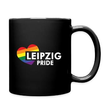 Leipzig Pride Rainbow (weiß) - Tasse einfarbig - Schwarz - Rechts