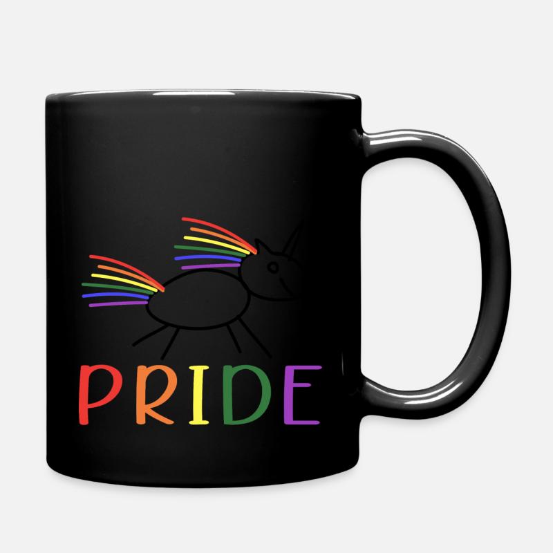 Einhorn Pride Regenbogen Lgbt Geschenkidee Schwul - Tasse einfarbig - Schwarz