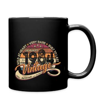 Vintage Retro Geburtstag Januar 1984 - Tasse einfarbig - Schwarz - Rechts