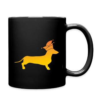 Dackel Alaaf - Tasse einfarbig - Schwarz - Rechts