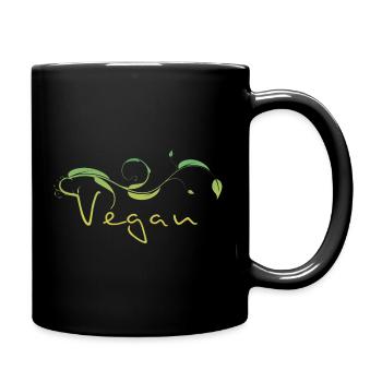 Vegan ! - Tasse einfarbig - Schwarz - Rechts