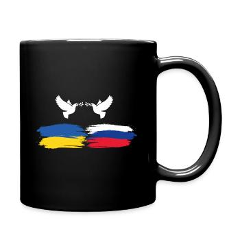 Ukraine & Russie | Paix, signe de paix, pas de guerre - Mug uni - noir - Droite
