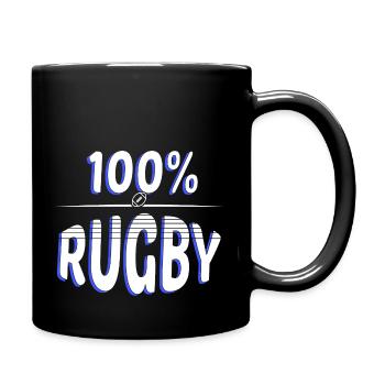 100 Rugby Geschenk Sport Humor lustiges Zitat - Tasse einfarbig - Schwarz - Rechts