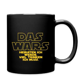 Junggesellenabschied - Polterer - Bräutigam - Tasse einfarbig - Schwarz - Rechts