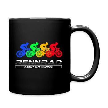 Rennrad, Radsport, Fahrrad, Motiv, bunt - Tasse einfarbig - Schwarz - Rechts