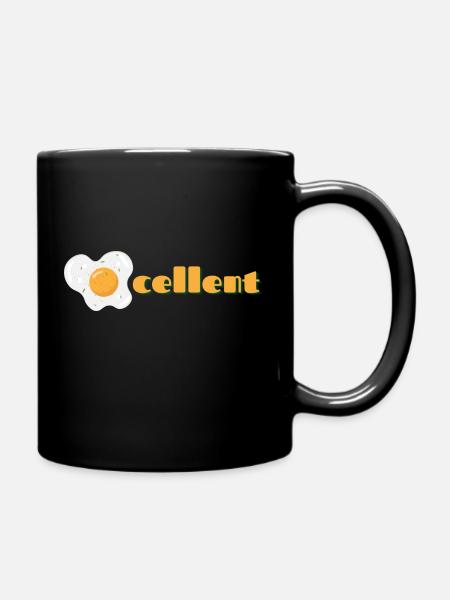 eggcellent - witziges Ei-Motiv - Tasse einfarbig - Schwarz