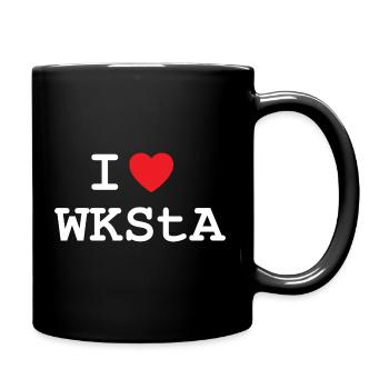J’ADORE WKSTA T-Shirt Design en Blanc - Mug uni - noir - Droite