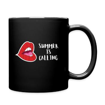 Lippen Sommer Urlaub Strand Meer - Tasse einfarbig - Schwarz - Rechts