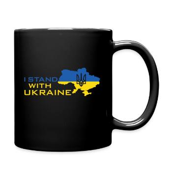 I Stand with Ukraine - Tasse einfarbig - Schwarz - Rechts