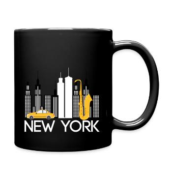 New York Building Taxi Jazz Saxophone - Mug uni - noir - Droite