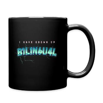 i have grown up bilingual 1337 - Full Colour Mug - black - Right