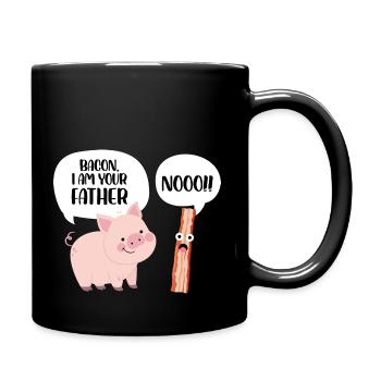 bacon I am your father Design for a pig and bacon - Full Colour Mug - black - Right