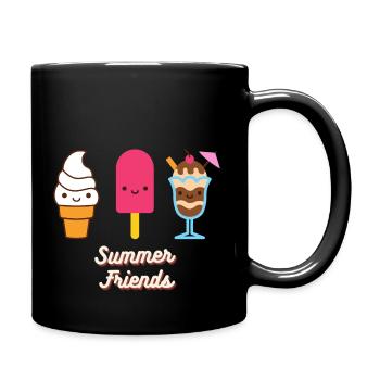 Print shirt, Sommer t-shirt, shirt - Tasse einfarbig - Schwarz - Rechts