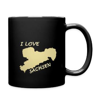 I Love Sachsen - Tasse einfarbig - Schwarz - Rechts