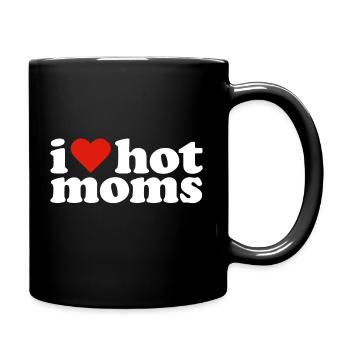 Ich liebe heiße Mütter - Tasse einfarbig - Schwarz - Rechts