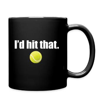Funny I'd Hit That Tennis - Tasse einfarbig - Schwarz - Rechts