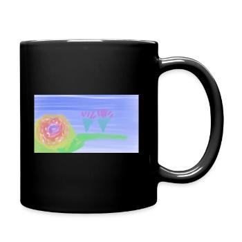 Motiv der Blume - Tasse einfarbig - Schwarz - Rechts