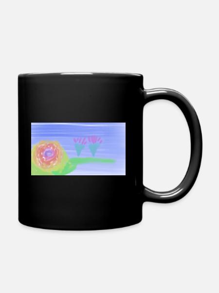Motiv der Blume - Tasse einfarbig - Schwarz