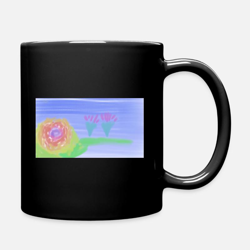 Motiv der Blume - Tasse einfarbig - Schwarz