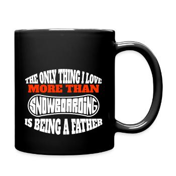 Snowboard Vater Wintersport Snowboardfahrer Papa - Tasse einfarbig - Schwarz - Rechts