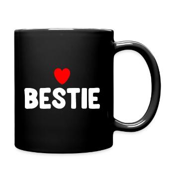Bestie Herz - Tasse einfarbig - Schwarz - Rechts