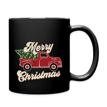 Christmas Groovy Xmas Tree Truck - Merry Christmas - Tasse einfarbig - Schwarz - Rechts