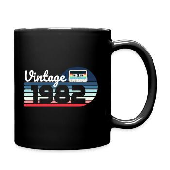 Vintage 1982 birth in 1982 gift man woman - Full Colour Mug - black - Right