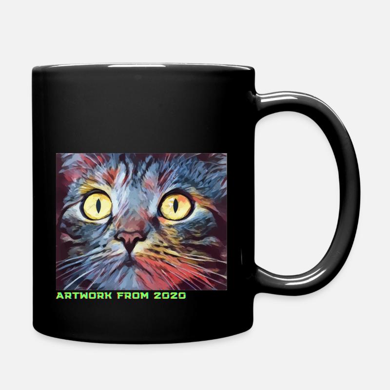 Träumende Katze – Artwork from 2020 - Tasse einfarbig - Schwarz