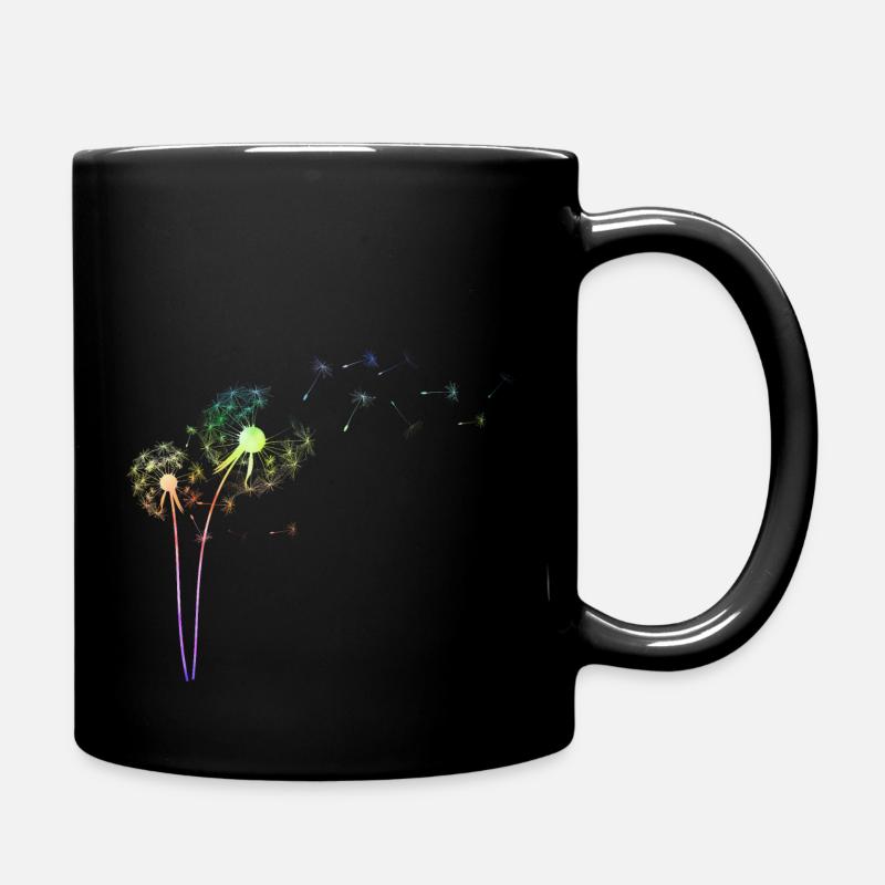 Bunte Pusteblume | Löwenzahn Blume Frühling Sommer - Tasse einfarbig - Schwarz