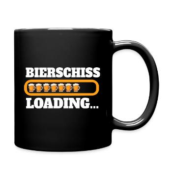 Bierschiss Loading Bier Lustig Alkohol - Tasse einfarbig - Schwarz - Rechts