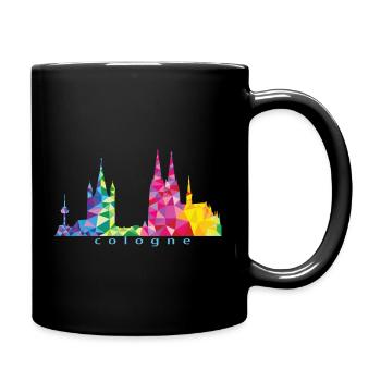 Cologne colored blue font - Full Colour Mug - black - Right