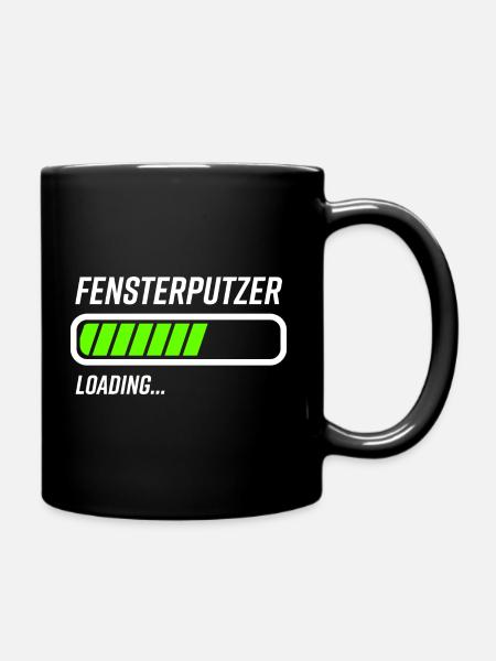 Fensterputzer Loading Ladebalken - Tasse einfarbig - Schwarz