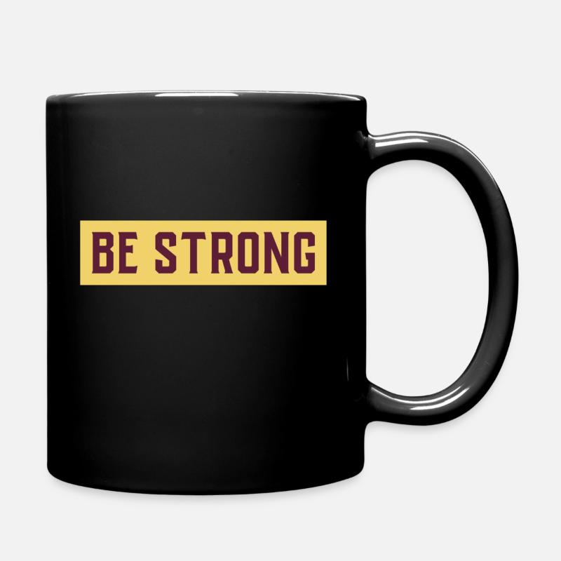 Design BE STRONG en jaune - Mug uni - noir