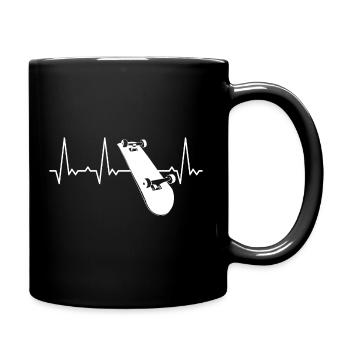 Heartbeat Skateboard - Full Colour Mug - black - Right