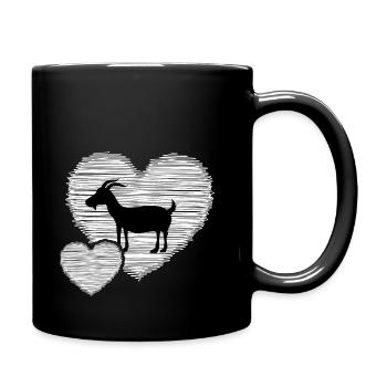 Ziege Biohof Tierhaltung Ziegenhirte "goat-love" - Tasse einfarbig - Schwarz - Rechts