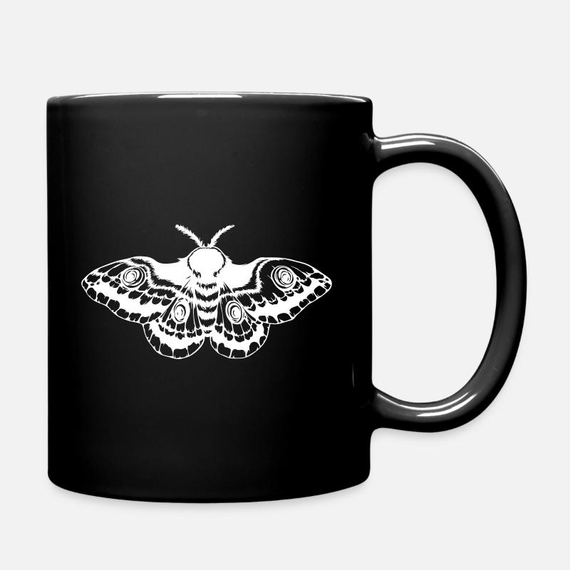 Small moth - Full Colour Mug - black