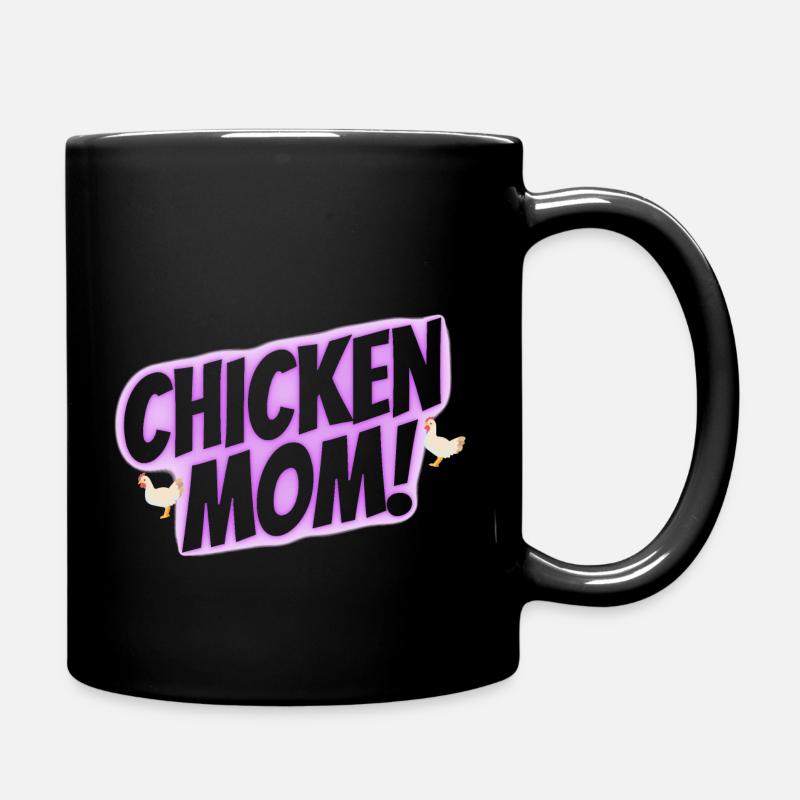 chicken mom - Tasse einfarbig - Schwarz