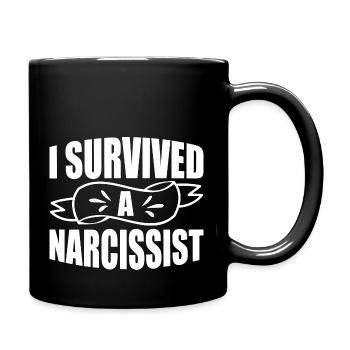 I Survived A Narcissist Divorce Women Divorcee - Full Colour Mug - black - Right
