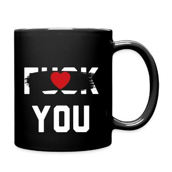 Fuck you Love You - Tasse einfarbig - Schwarz - Rechts
