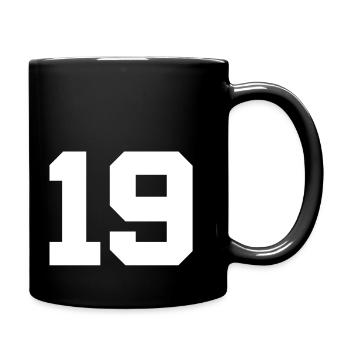 Anzahl 19 - Tasse einfarbig - Schwarz - Rechts