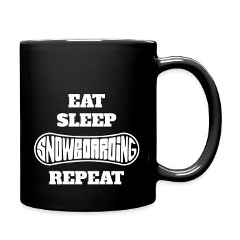 Snowboard slogan winter sports snowboarders - Full Colour Mug - black - Right
