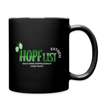 Hopflist Design, - Tasse einfarbig - Schwarz - Rechts