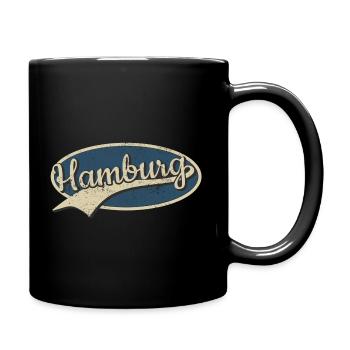 Hamburg Deutschland Vintage Typografie - Tasse einfarbig - Schwarz - Rechts