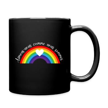 Gay LGBT Gay pride Rainbow - Full Colour Mug - black - Right
