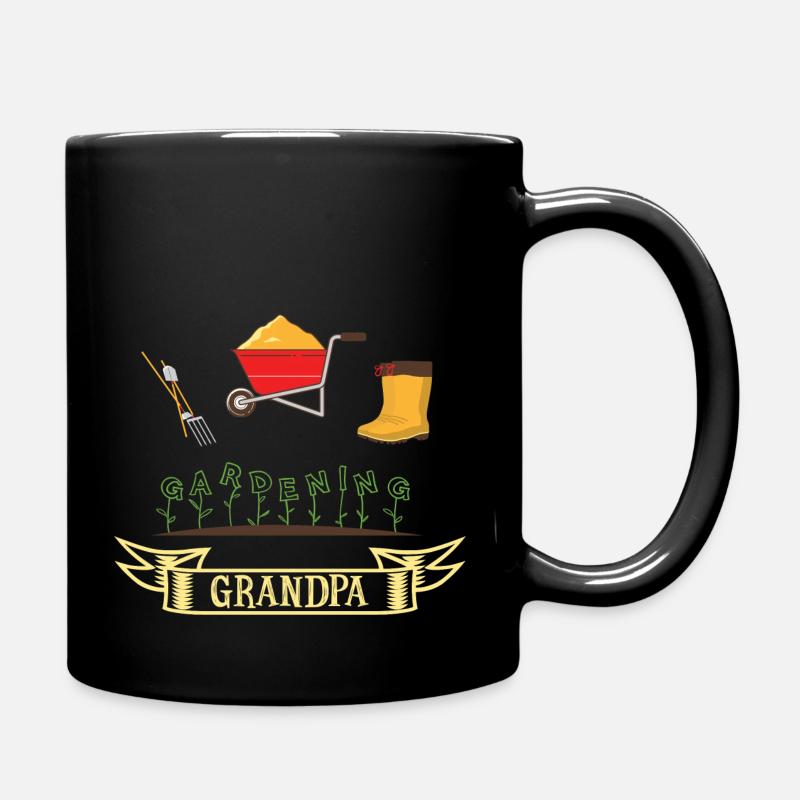 Opa Gartenarbeit - Tasse einfarbig - Schwarz