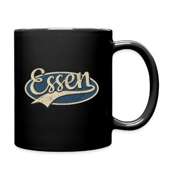 Essen Deutschland Vintage Typografie - Tasse einfarbig - Schwarz - Rechts