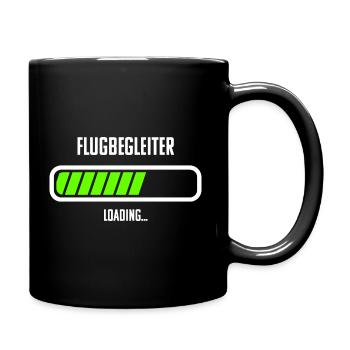 Flugbegleiter Beruf Loading Ladebalken - Tasse einfarbig - Schwarz - Rechts