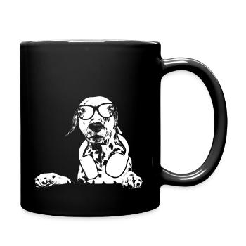 Dalmatiner Hundeliebe Sonnenbrille Urlaub Dalmatin - Tasse einfarbig - Schwarz - Rechts